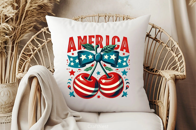 4th of July Coquette Cherry Clipart Bundle - CraftNest - Digital Crafting and Art