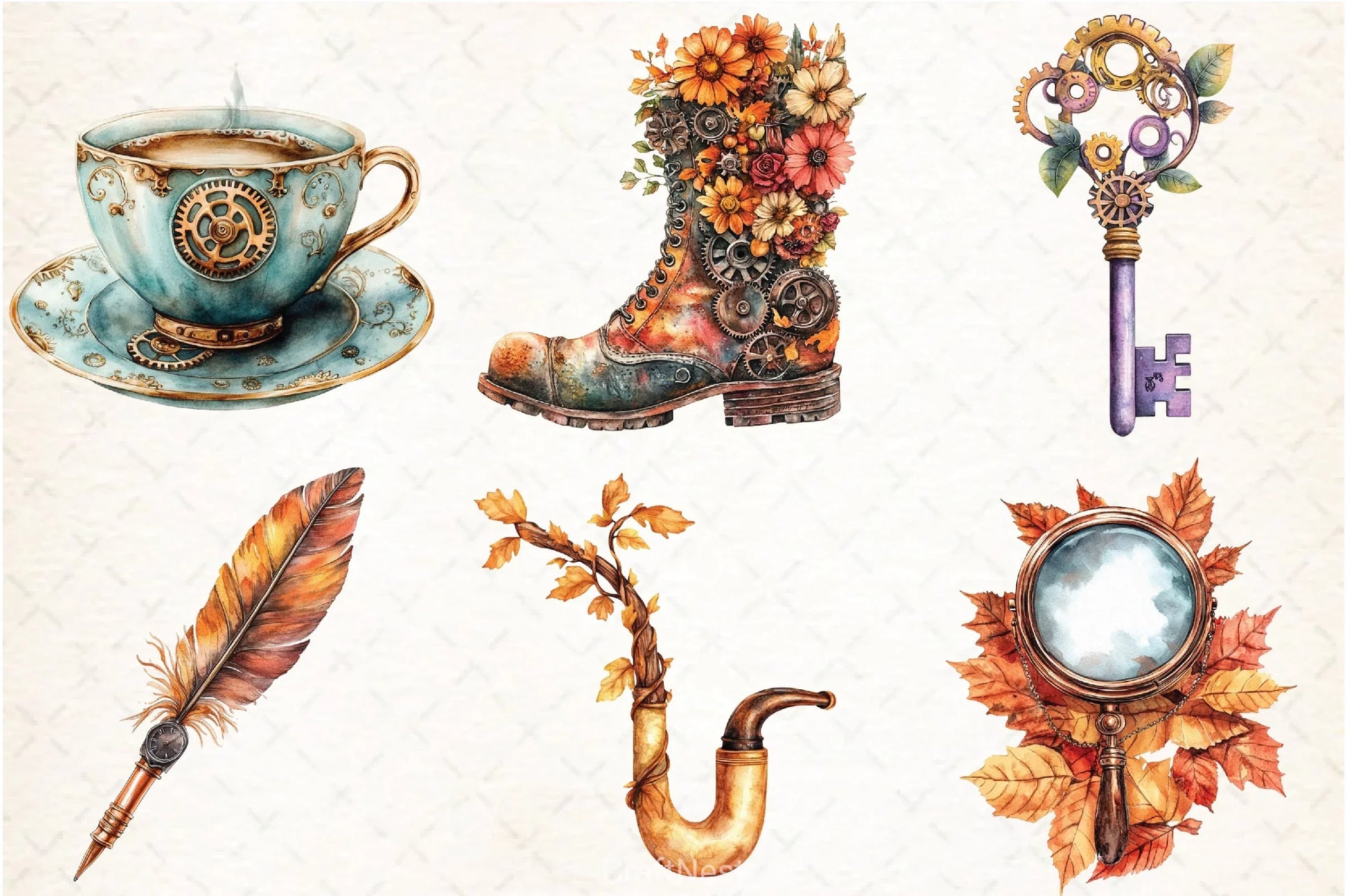 Steampunk Autumn Clipart Bundle 6 - CraftNest - Digital Crafting and Art