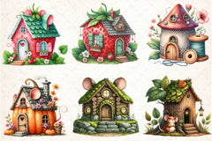 Mouse House Clipart Bundle 1 - CraftNest - Digital Crafting and Art