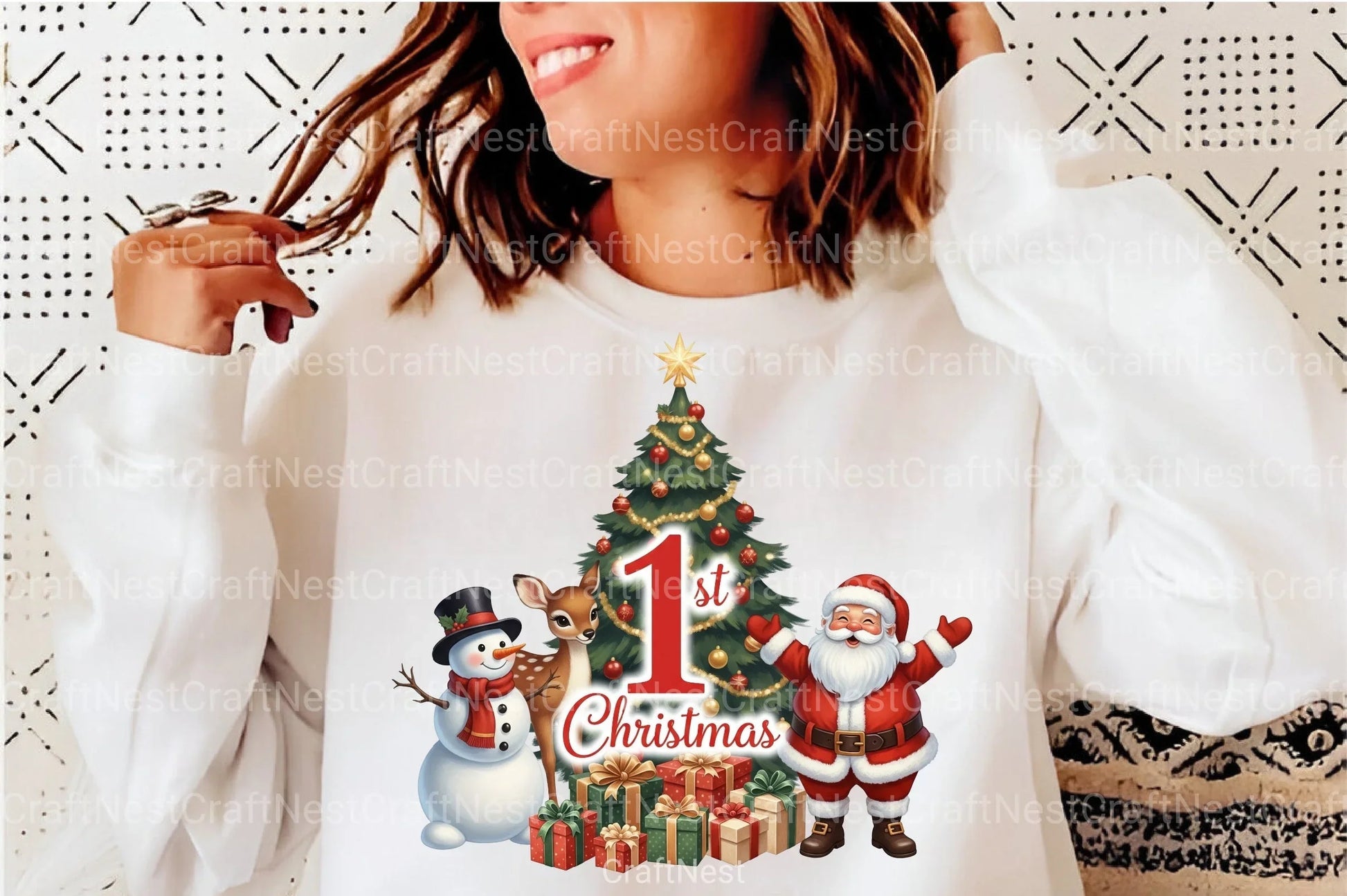 Red Santa Claus First Christmas Clipart Bundle - CraftNest - Digital Crafting and Art