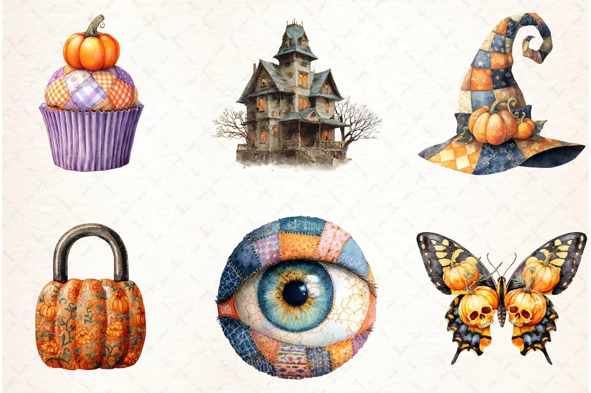 Halloween Patchwork Clipart Bundle - CraftNest - Digital Crafting and Art