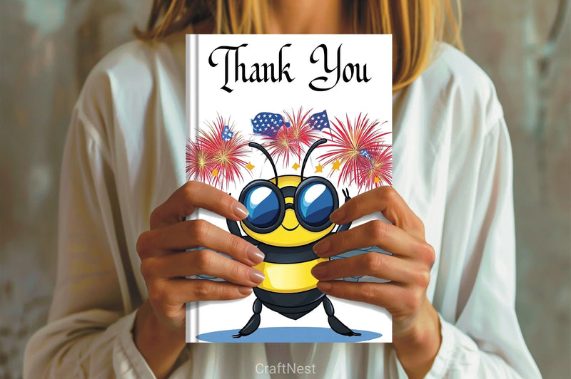 4th of July Bee Clipart Bundle - CraftNest - Digital Crafting and Art