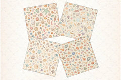 Seashell Seamless Pattern Digital Paper - CraftNest - Digital Crafting and Art
