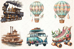 Transportation Clipart Bundle - CraftNest - Digital Crafting and Art