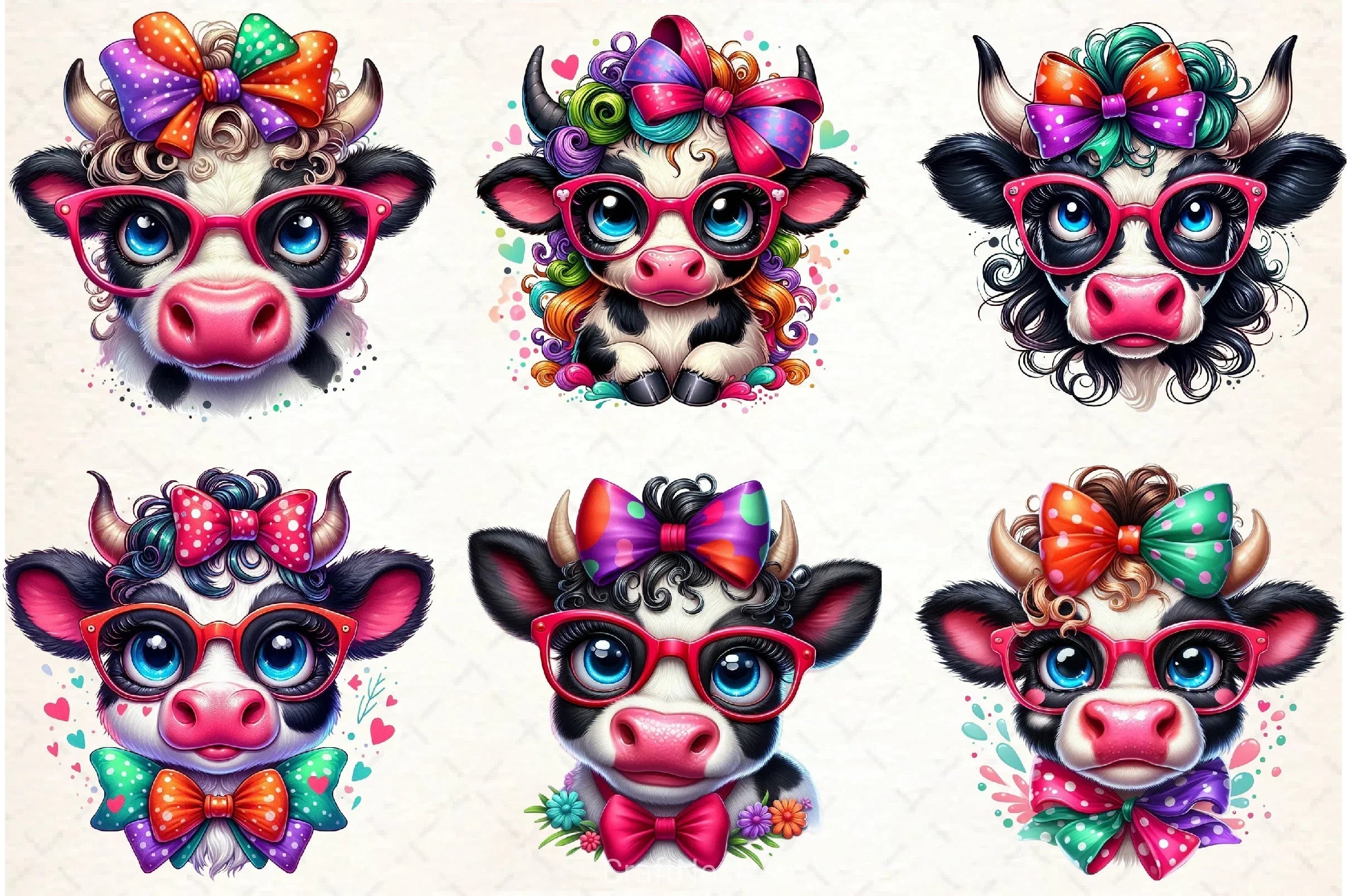 Funny Cow Clipart Bundle 4 - CraftNest - Digital Crafting and Art
