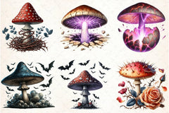 Gothic Mushroom Clipart Bundle 2 - CraftNest - Digital Crafting and Art