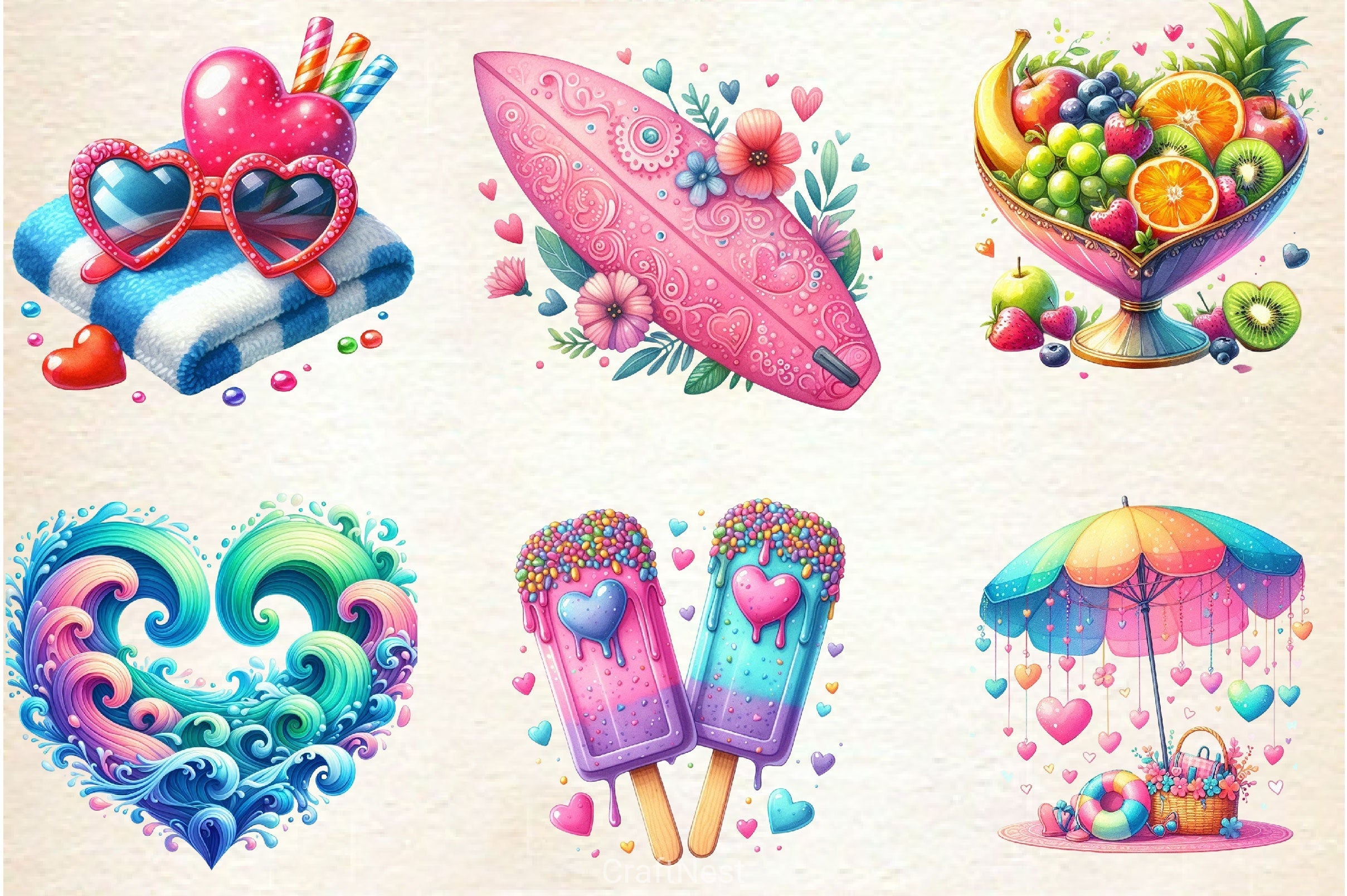 Love Summer Clipart Bundle 2