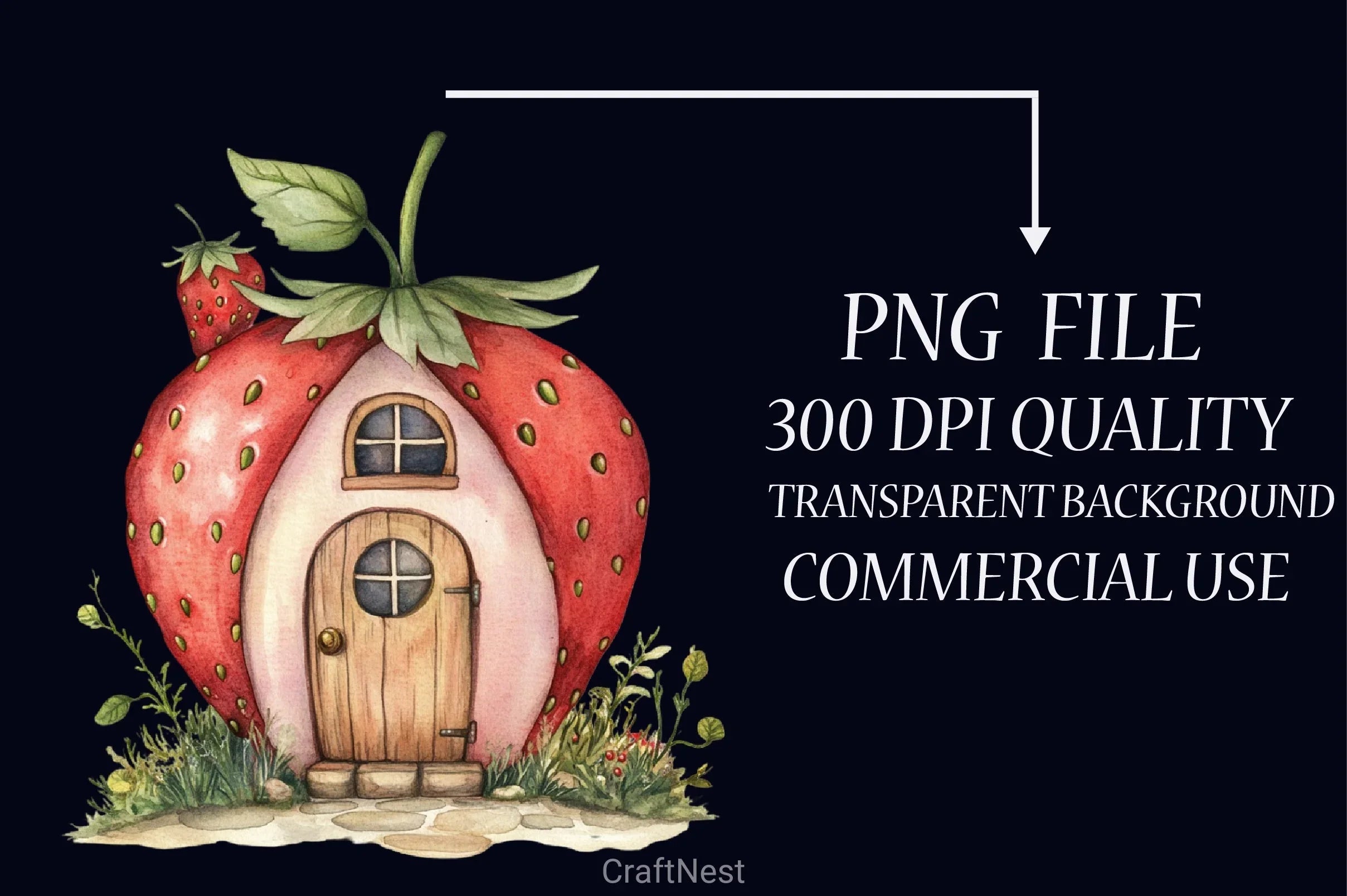 Strawberry Cottage Clipart Bundle - CraftNest - Digital Crafting and Art