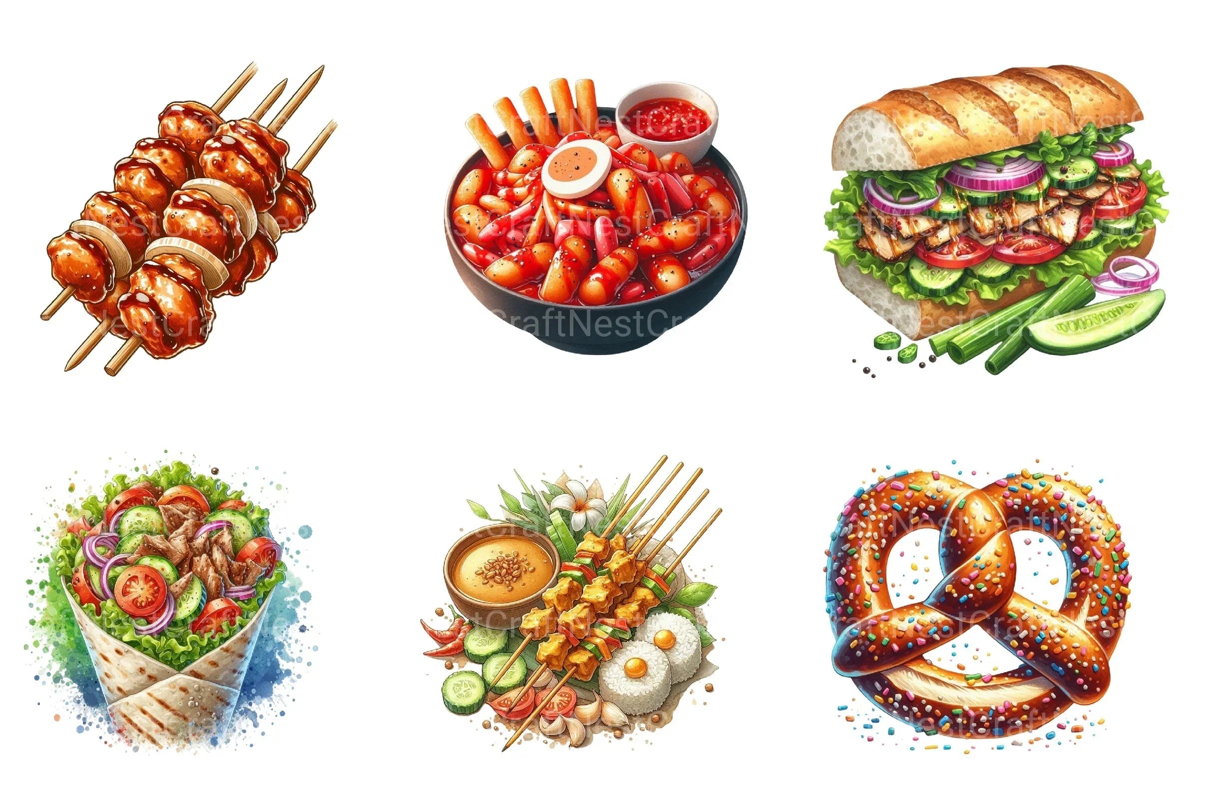 Street Food Clipart Bundle  99 - CraftNest - Digital Crafting and Art