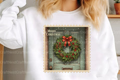 Vintage Christmas Stamps: Retro Santa, Snowman, Tree Clipart Bundle - CraftNest - Digital Crafting and Art