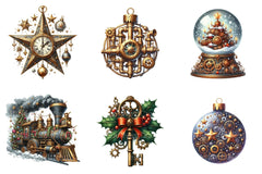 Steampunk Christmas Snowman Clipart Bundle - CraftNest - Digital Crafting and Art