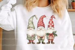 Christmas Gnomes Clipart Bundle: Cute Xmas Gnome Digital Download - CraftNest - Digital Crafting and Art