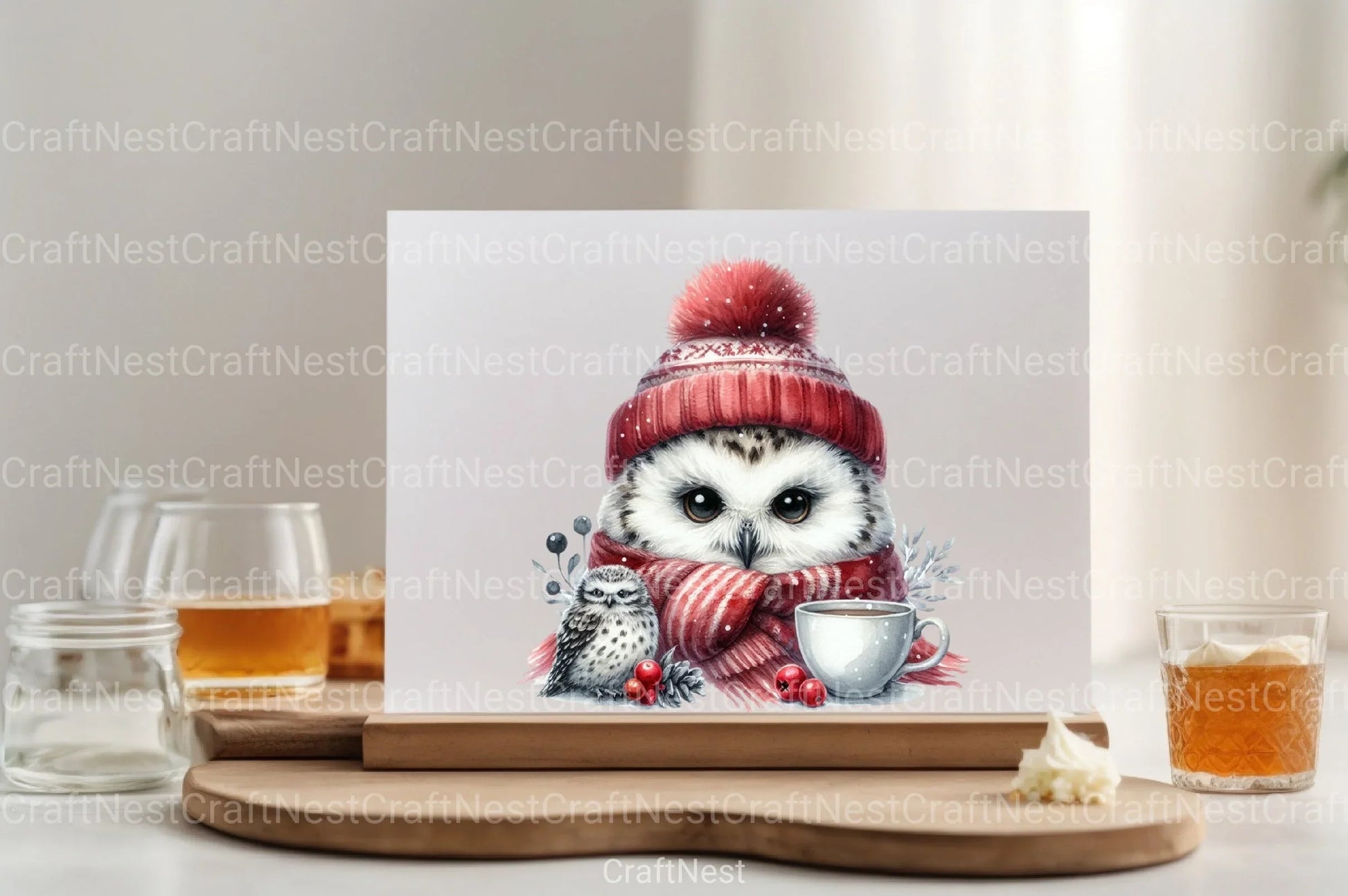 Christmas Owl Clipart Bundle 5 - CraftNest - Digital Crafting and Art