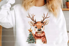 Quirky Christmas Reindeer Clipart Bundle - CraftNest - Digital Crafting and Art