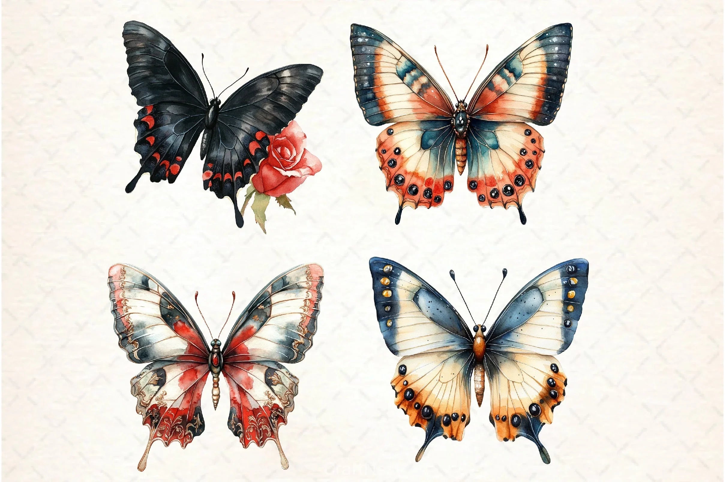 Gothic Butterfly Clipart Bundle - CraftNest - Digital Crafting and Art