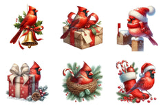 Red Cardinal Christmas Birds Clipart Bundle - CraftNest - Digital Crafting and Art