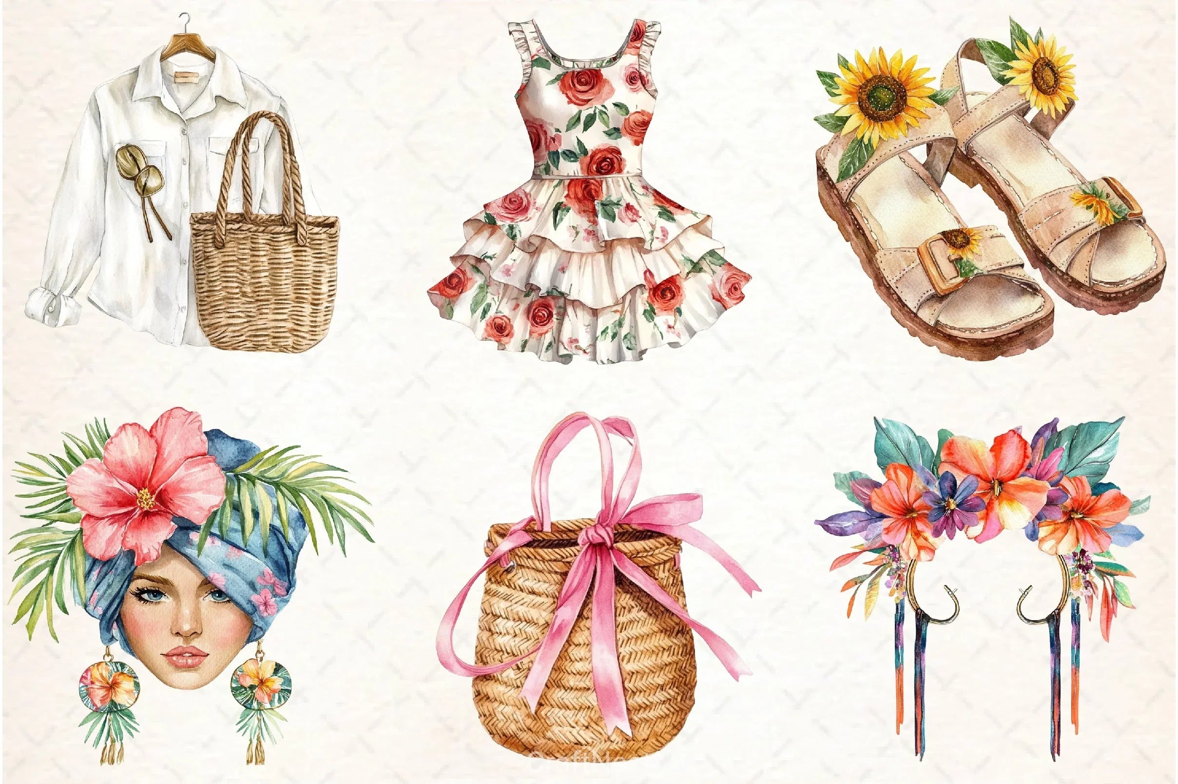 Summer Fashion Clipart Bundle - CraftNest - Digital Crafting and Art
