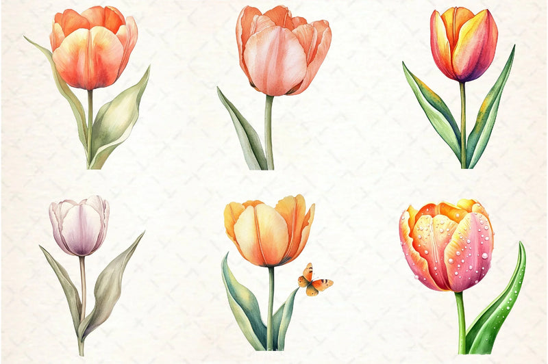 Tulip Flower Clipart Bundle 5 - CraftNest - Digital Crafting and Art
