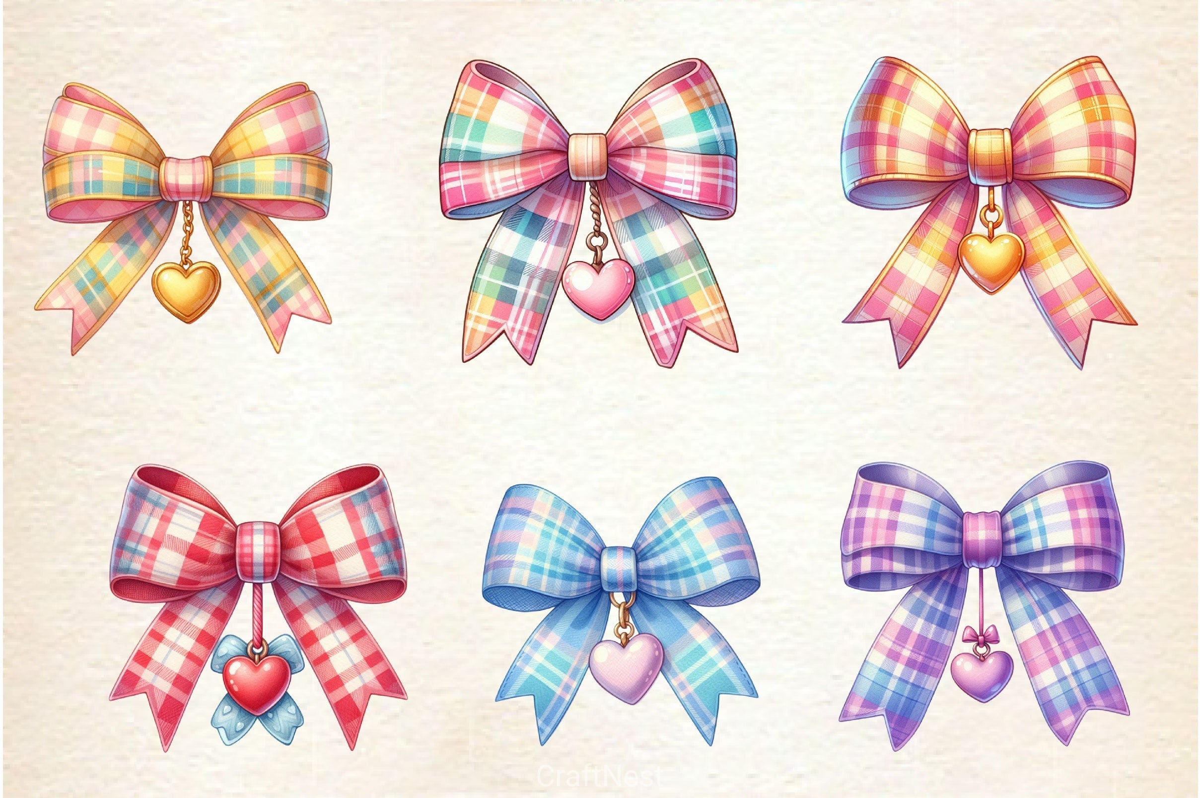 Coquette Valentine Bow Clipart Bundle 4