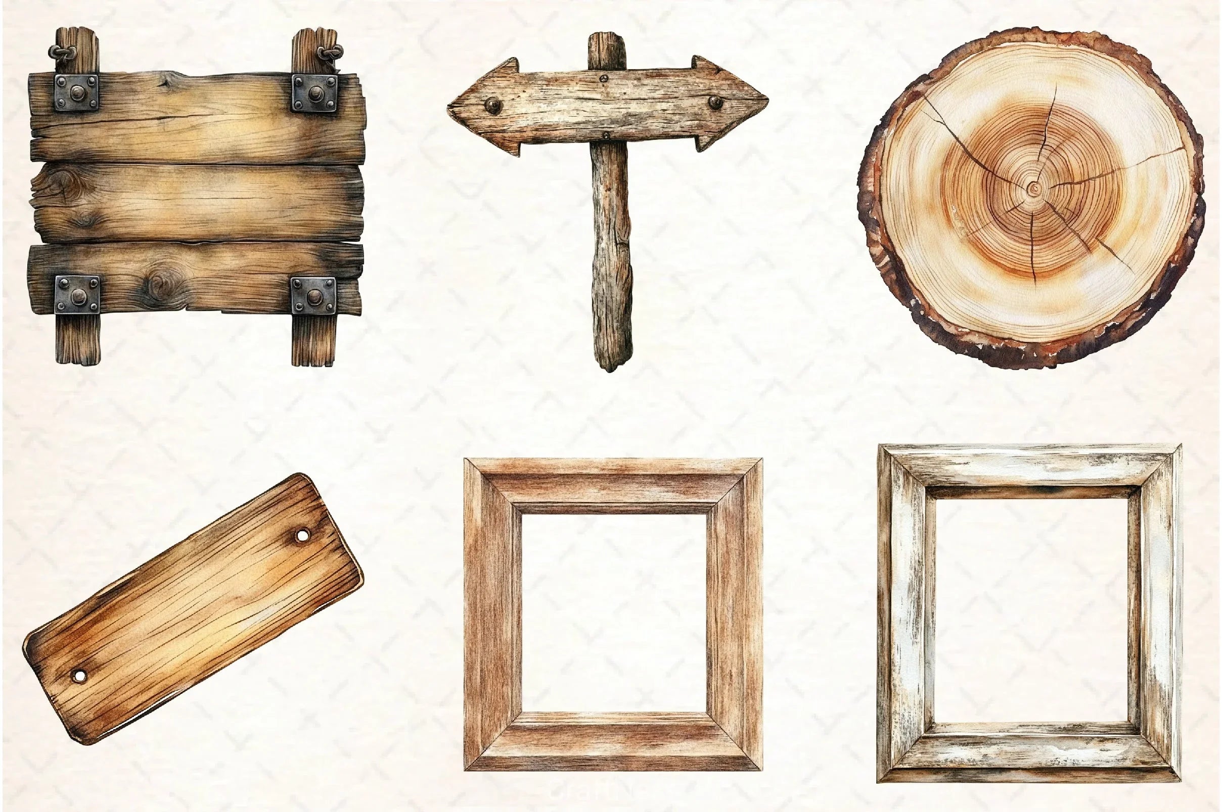 Wood Sign Clipart Bundle - CraftNest - Digital Crafting and Art