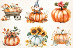 Autumn Flower & Pumpkin Clipart Bundle - CraftNest - Digital Crafting and Art