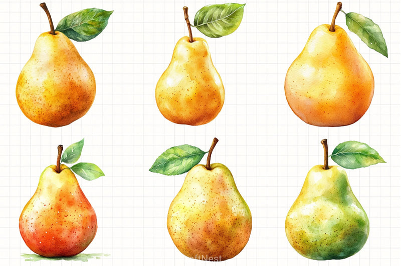 Pear Clipart Bundle - CraftNest - Digital Crafting and Art