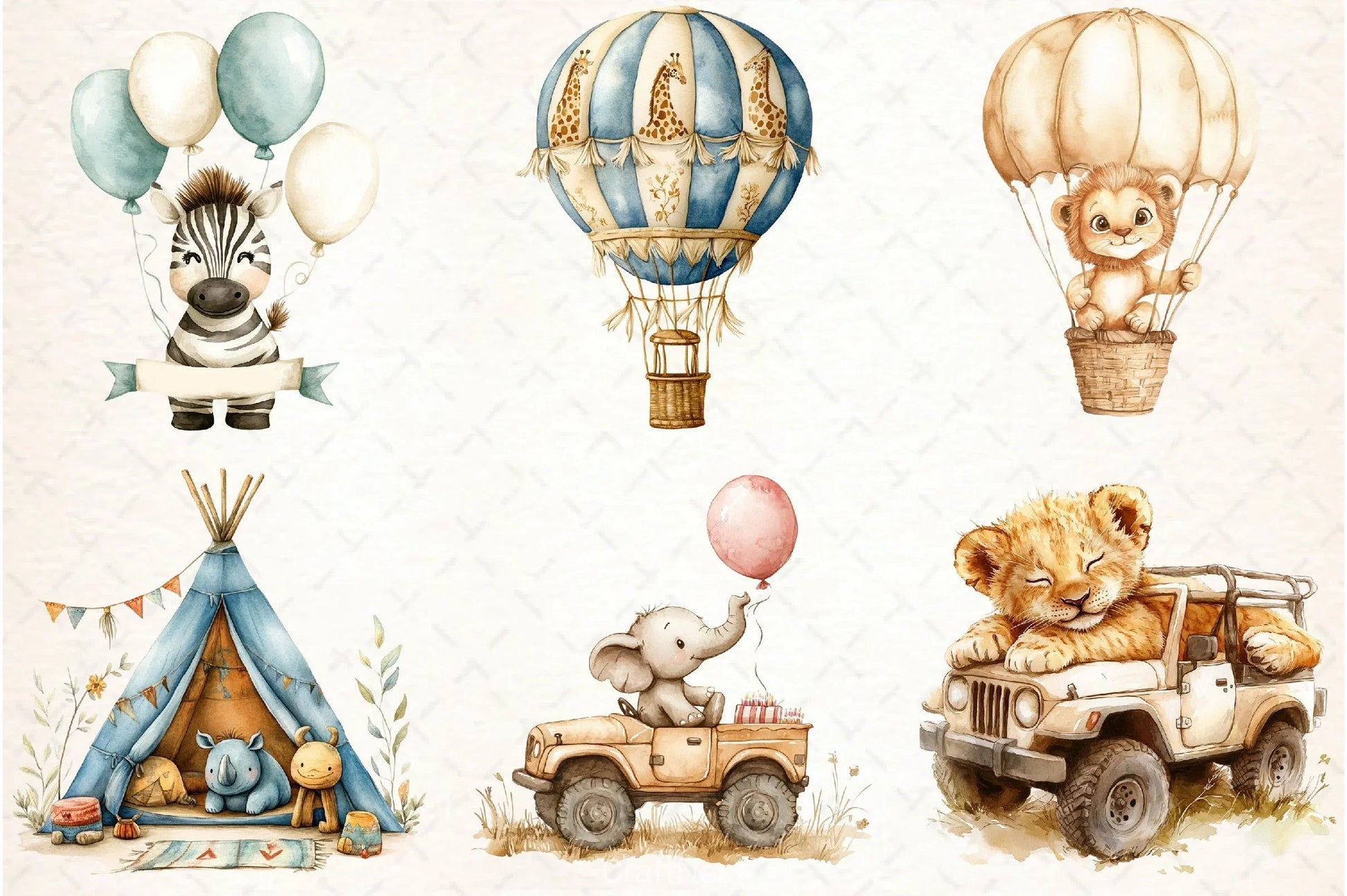 Funny African Animals Clipart Set - CraftNest - Digital Crafting and Art