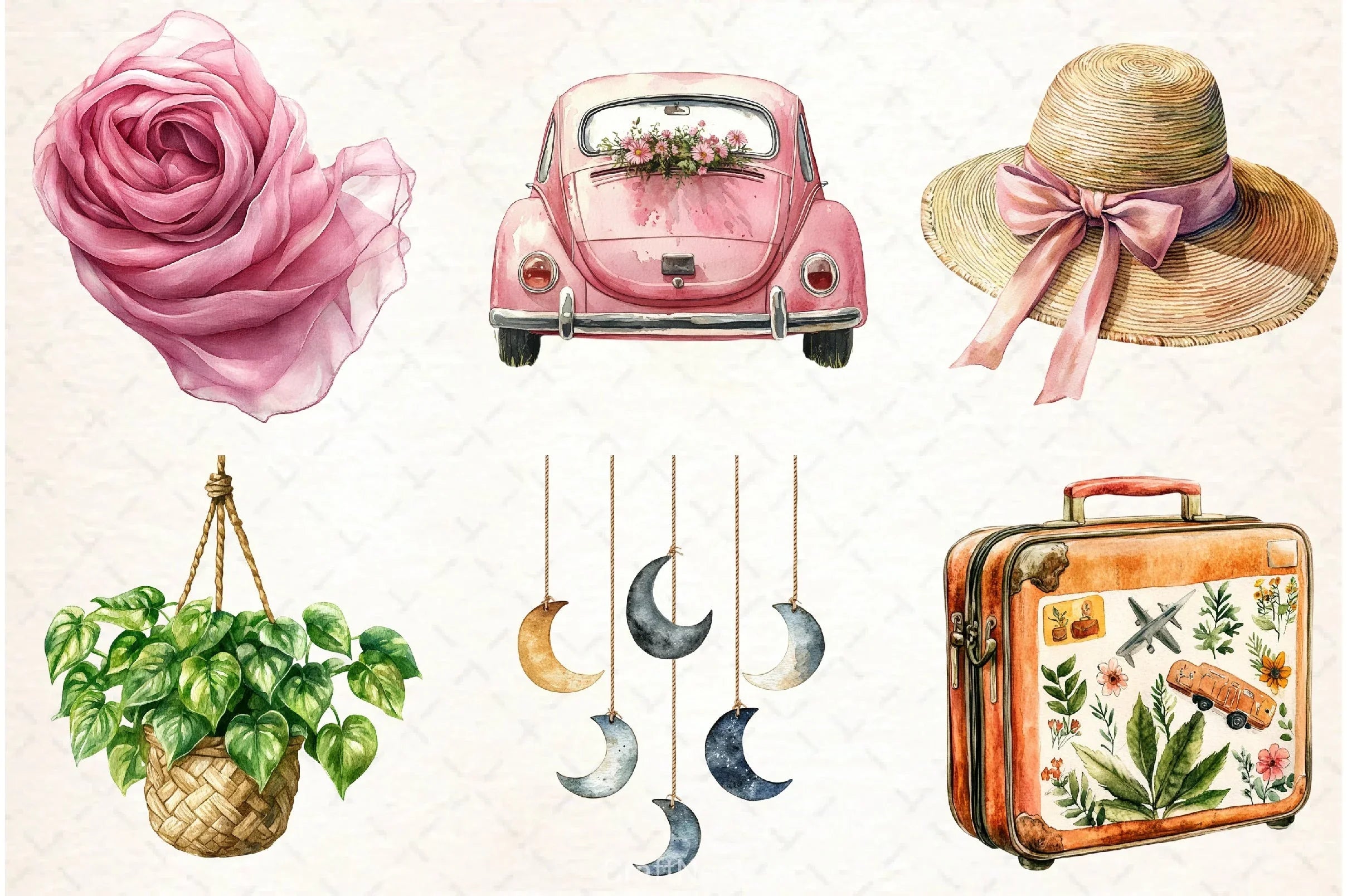 Boho Summer Clipart Bundle 3 - CraftNest - Digital Crafting and Art