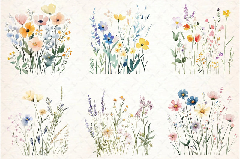 Wildflower Meadow Clipart Bundle - CraftNest - Digital Crafting and Art