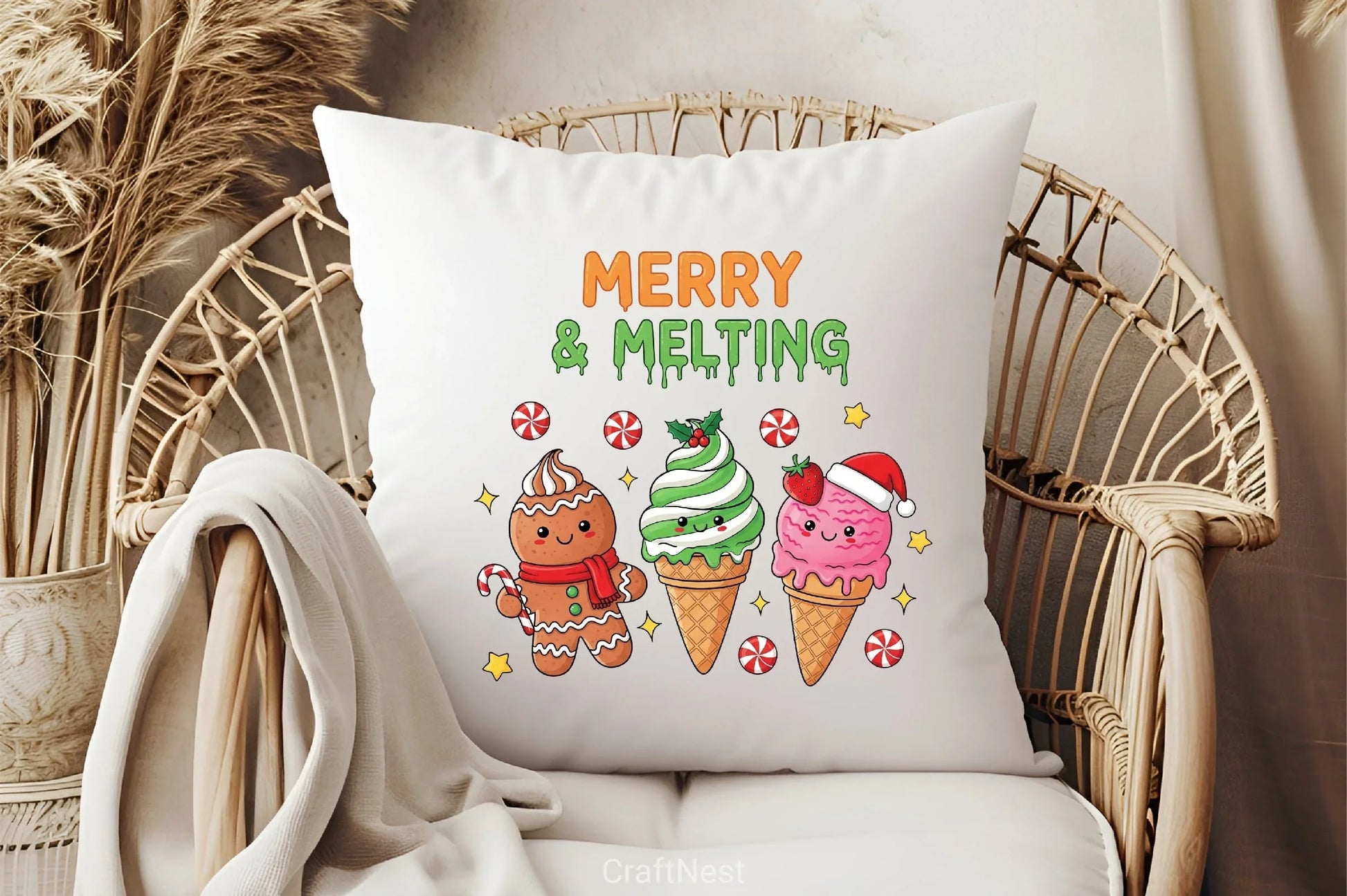 Merry & Melting Christmas Ice Cream Clipart Bundle - CraftNest - Digital Crafting and Art