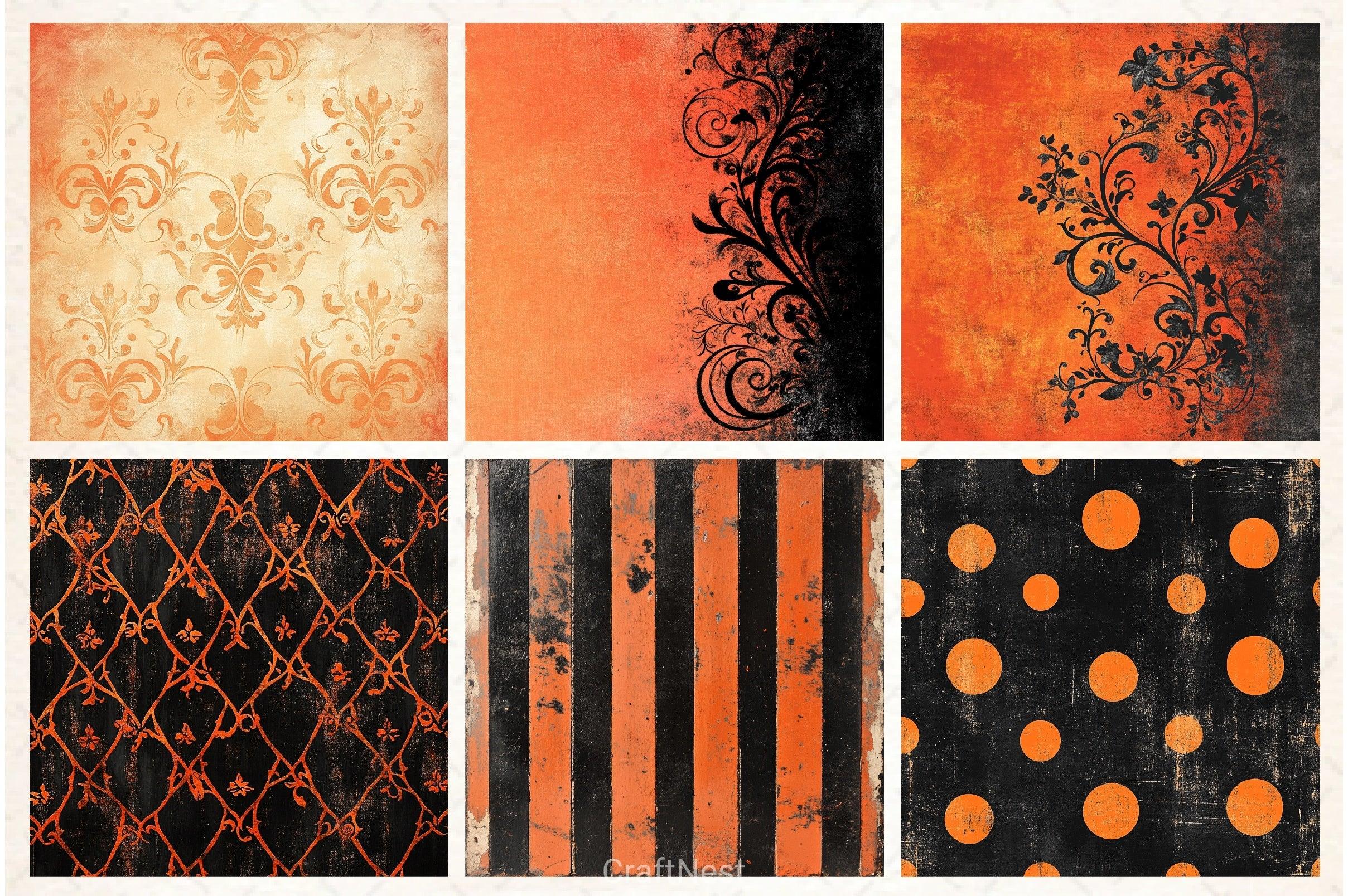 Vintage Halloween Digital Papers - CraftNest - Digital Crafting and Art