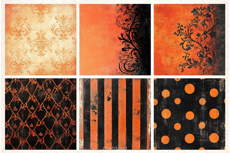 Vintage Halloween Digital Papers - CraftNest - Digital Crafting and Art