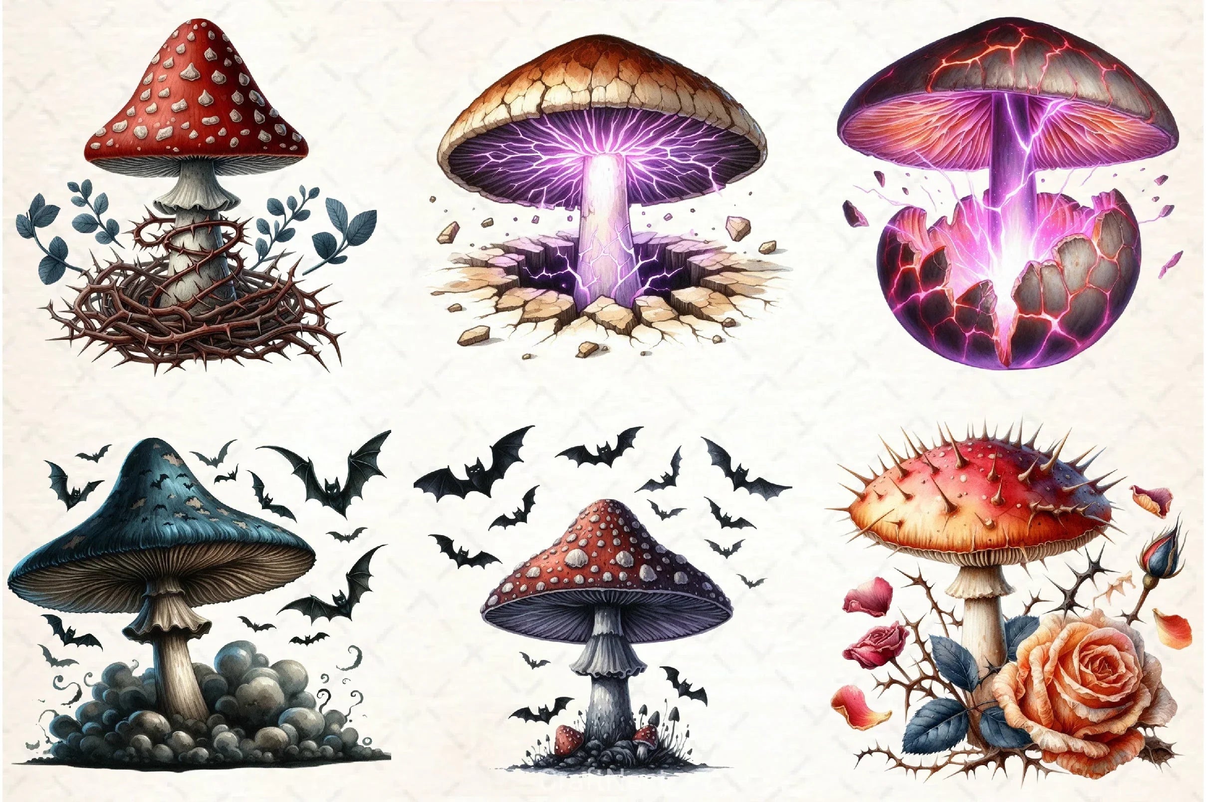 Gothic Mushroom Clipart Bundle - CraftNest - Digital Crafting and Art