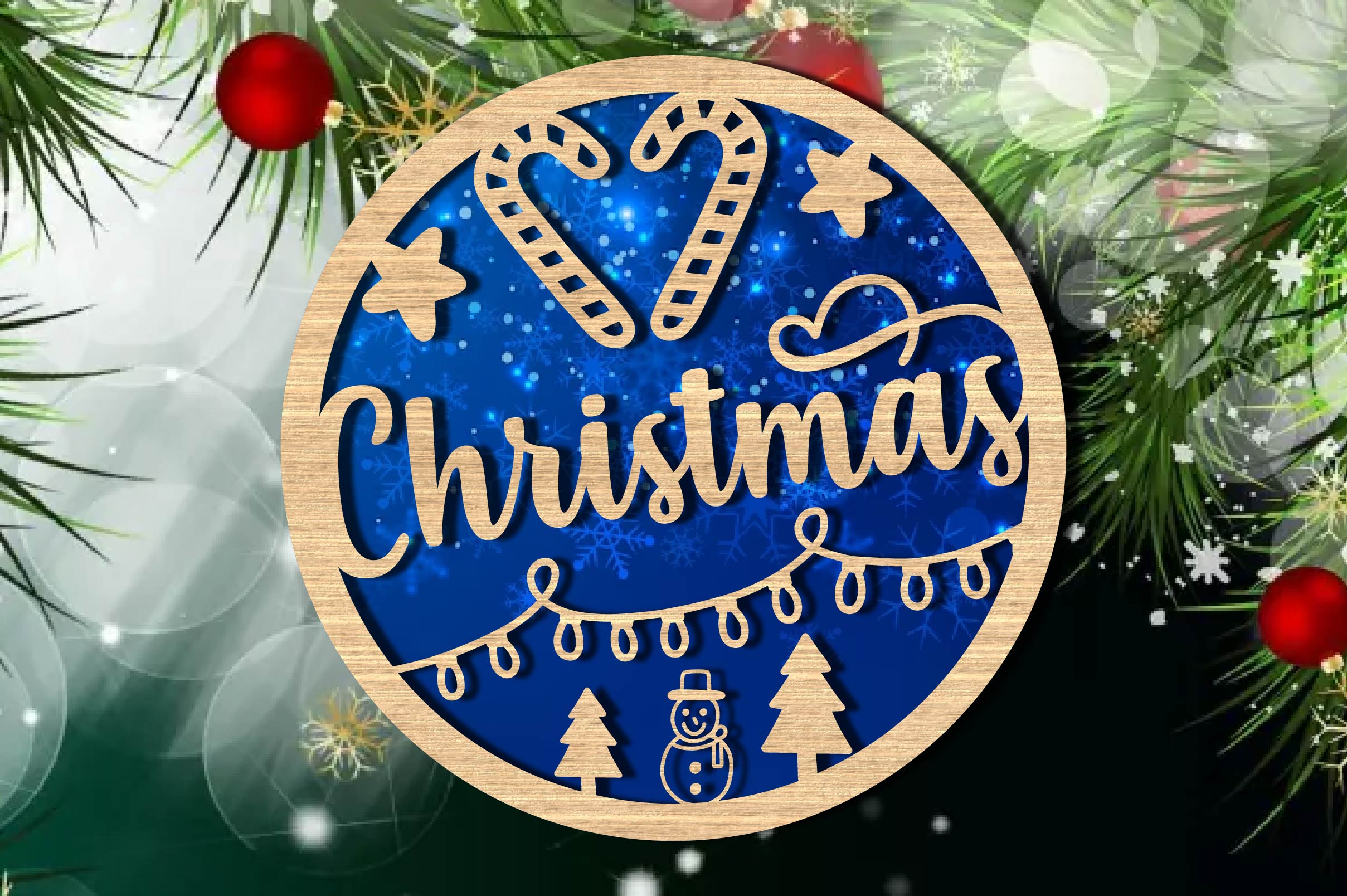 Christmas Ornament Cuttable Design Clipart Bundle 2