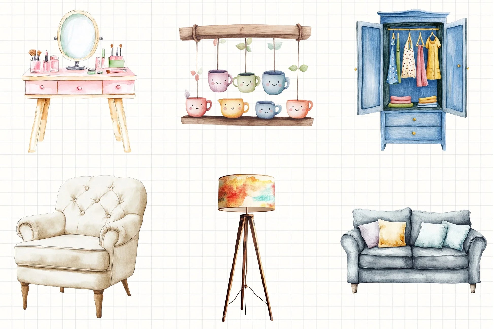 Home Furniture Clipart Bundle 6 - CraftNest - Digital Crafting and Art