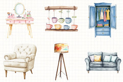 Home Furniture Clipart Bundle 5 - CraftNest - Digital Crafting and Art