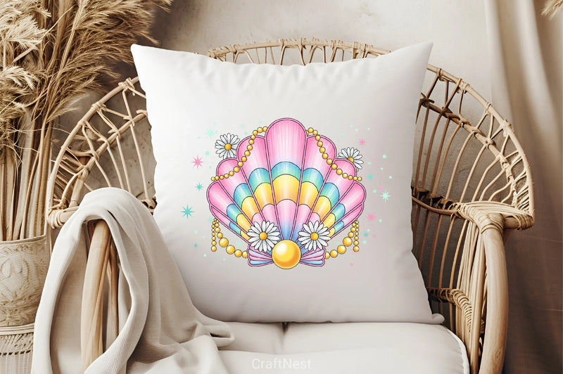 Clam Pearl Summer Clipart Bundle - CraftNest - Digital Crafting and Art