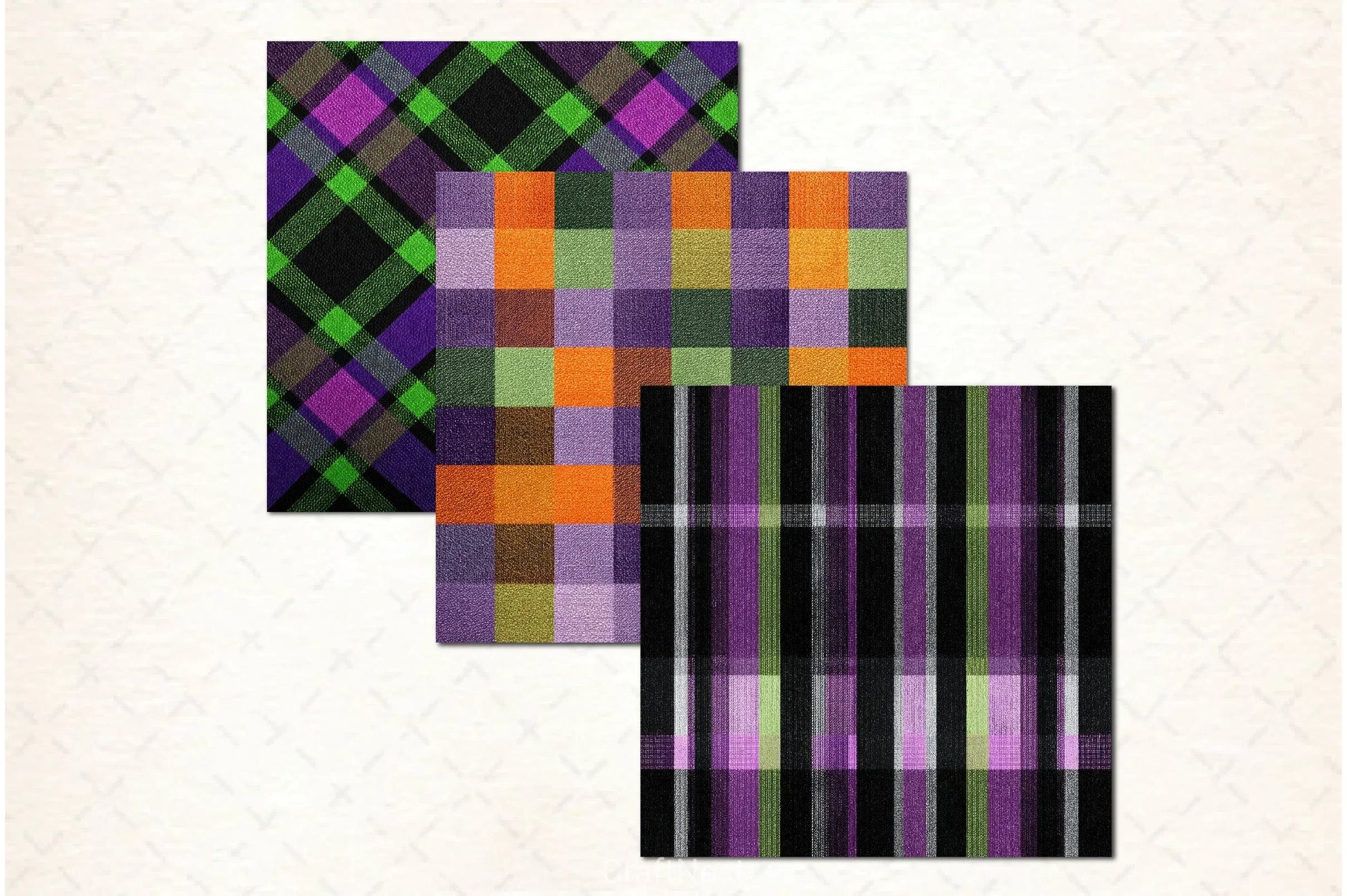 Plaid Halloween Digital Papers - CraftNest - Digital Crafting and Art