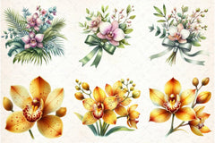 Orchid Clipart Bundle 4 - CraftNest - Digital Crafting and Art