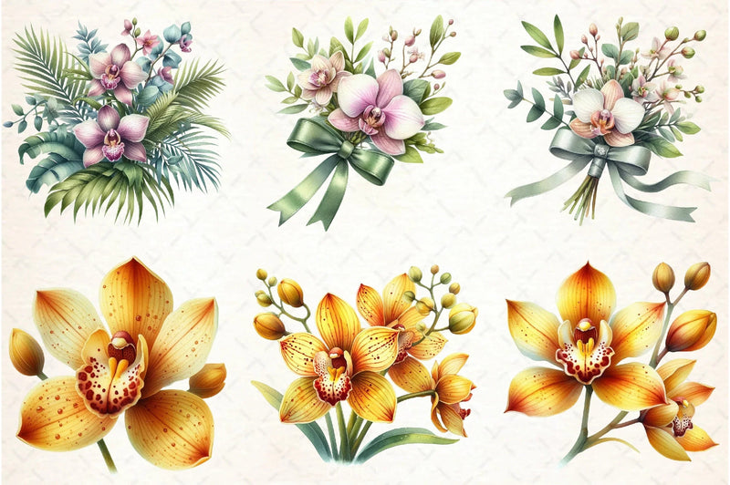 Orchid Clipart Bundle 4 - CraftNest - Digital Crafting and Art