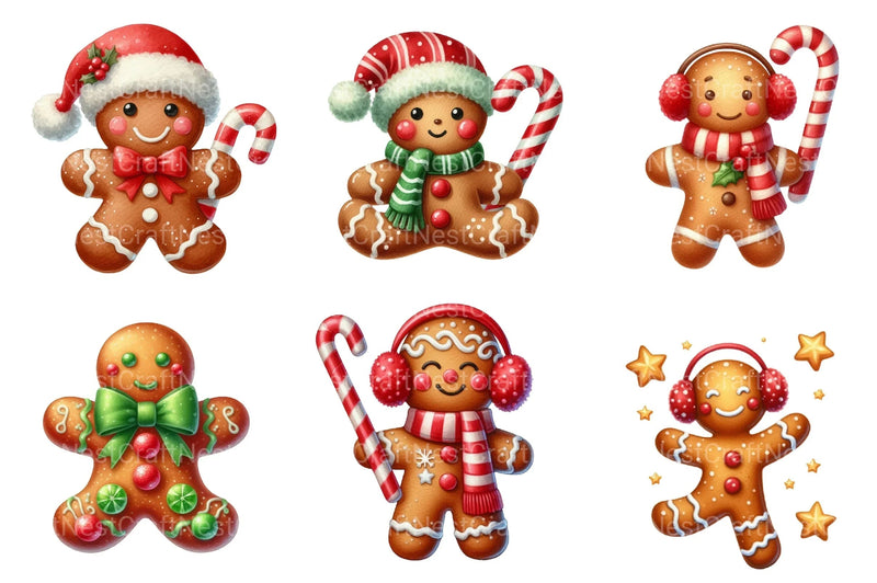 Gingerbread Man Festive Cookie Holiday Printables Christmas Clipart Bundle - CraftNest - Digital Crafting and Art