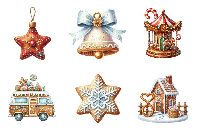 Gingerbread Houses Christmas Cookie Clipart Bundle - CraftNest - Digital Crafting and Art