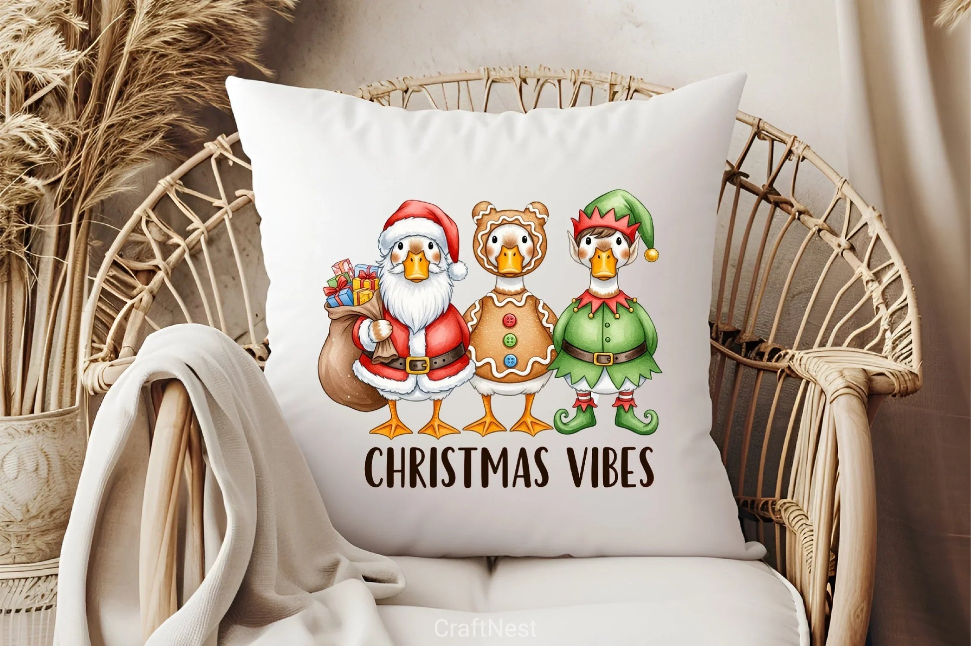 Christmas Vibes Goose Clipart Bundle - CraftNest - Digital Crafting and Art