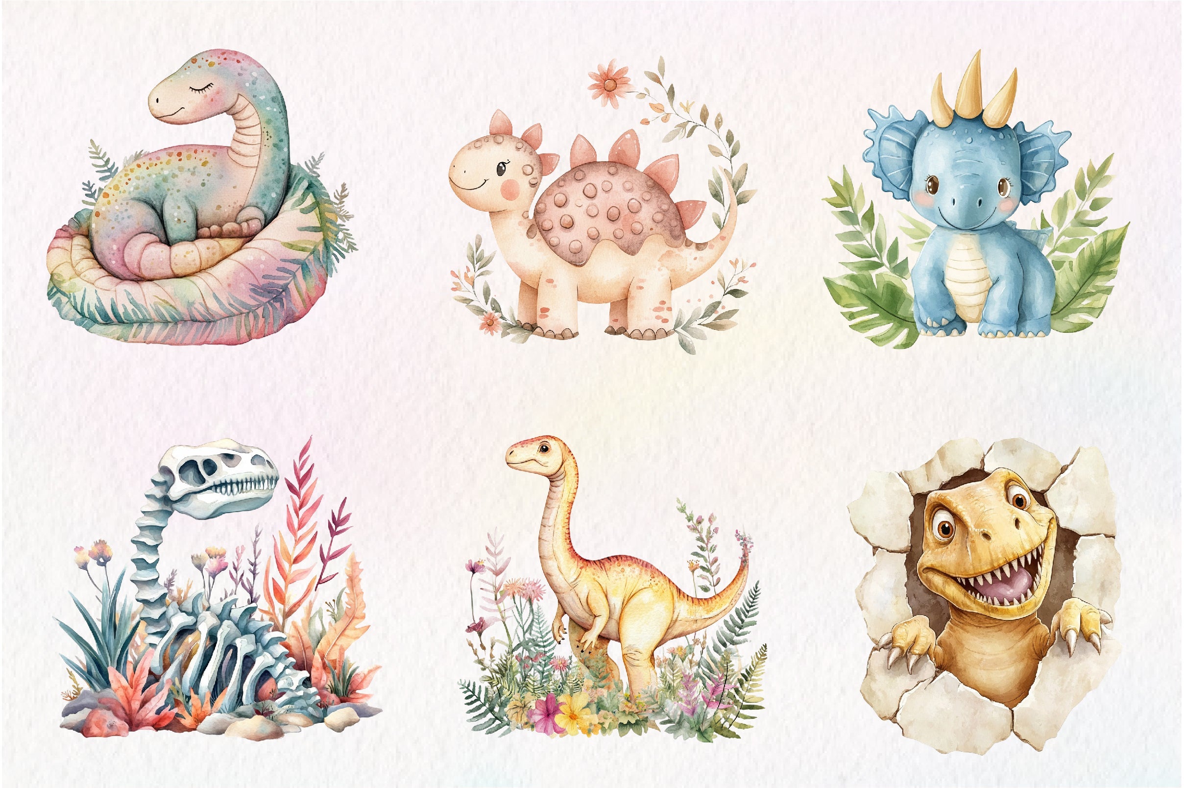 Paleontology Dinosaur Animal Clipart Bundle