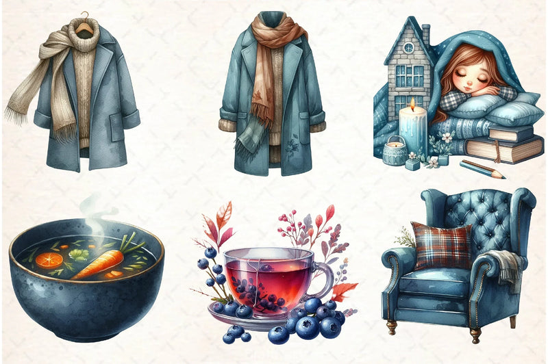 Rustic Cozy Autumn Clipart Bundle 2 - CraftNest - Digital Crafting and Art