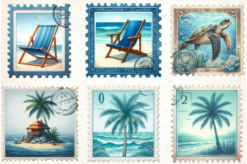 Summer Stamps Clipart Bundle - CraftNest - Digital Crafting and Art
