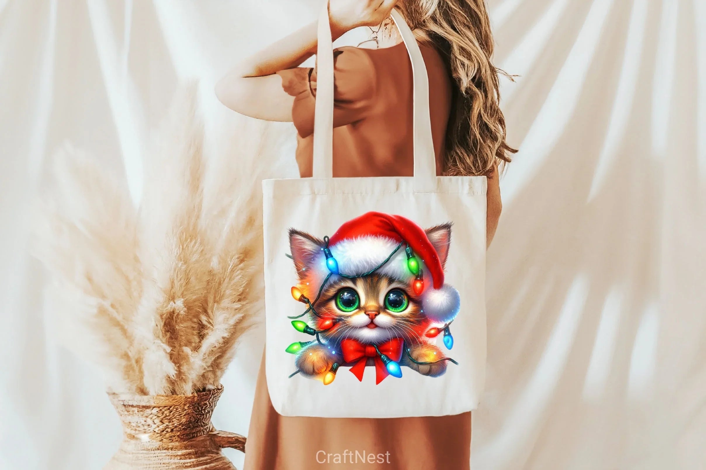 Christmas Cat Light Clipart Bundle - CraftNest - Digital Crafting and Art