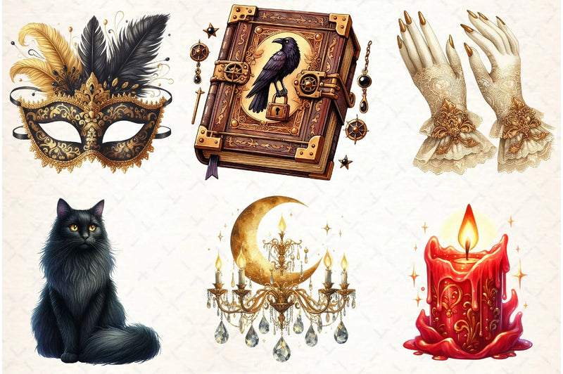 Gilded Reverie Clipart Bundle - CraftNest - Digital Crafting and Art