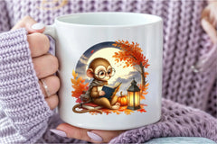 Cute Autumn Monkey Clipart Bundle - CraftNest - Digital Crafting and Art