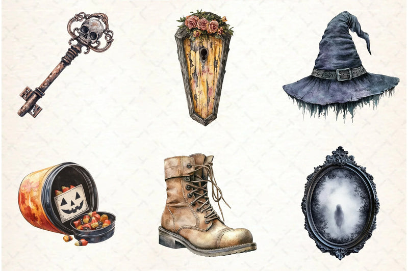 Cozy Spooky Halloween Clipart Bundle - CraftNest - Digital Crafting and Art